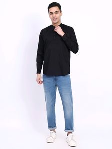 Trendy Black short kurta for boys