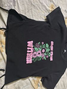 Zudio Black Floral Printed Top – “Grow From Within