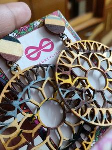 Light Wood Crafted Earrings