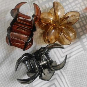 Flower Hair Claw Clips - Set of 3