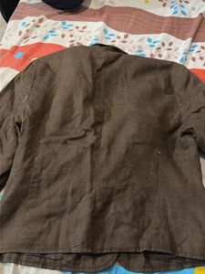 Brown Linen Blend Blazer
