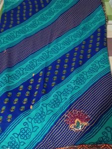 Elegant Blue &amp; Green Saree