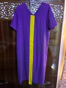 Purple & Yellow Colorblock Dress