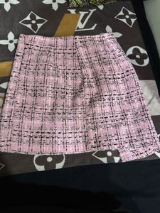 Pink Tweed Mini Skirt