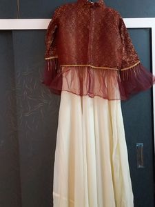 Umbrella Gown With Banarasi Koti