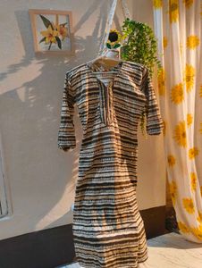 Striped Brown Kurta