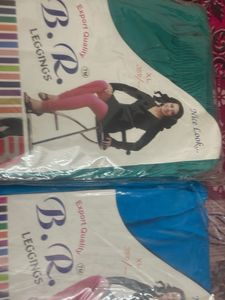 Combo Leggings Sea Green And Sky Blue