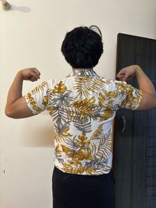 Tropical Leaf Print Shirt For Men