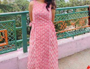 Pink Printed Kurta Set