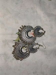 Silver Crescent Earrings