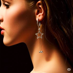 Star Dangle Rhinestone Earrings