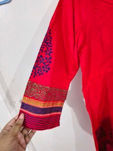 Red Printed Kurta