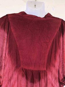 Burgundy Tie-Dye Embroidered Caftan Top