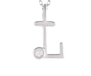 Real 925 Silver &#34;L&#34; Alphabet Pendant