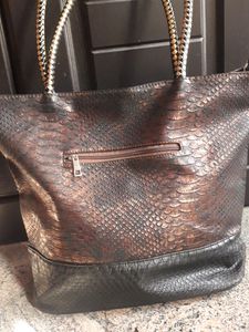 Black And Brown Snake print Handbag
