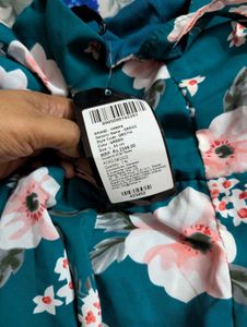 Floral Ruffle Teal Mini Dress
