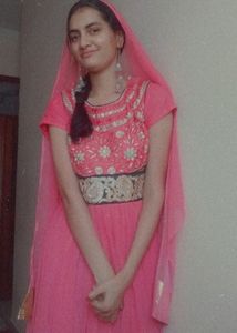 Ethnic gown pink with embroidery