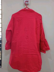 Red Colour Top With Important Fabric