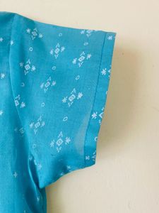 Sky Blue Short Kurti For Women