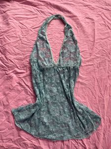 Y2k Halterneck Powder Blue Top