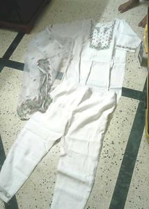 White Embroidered Kurta Set