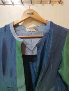 Unique Blue &amp; Green Silk Blend Top
