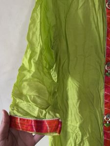 Green Embroidered party wear Kurta