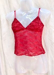 301611. Red Lace Cami Top