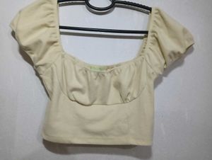 Cute Cream Crop Top
