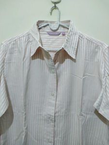 Auburn Hill Peachy Orange Silver Strip Formal Shir