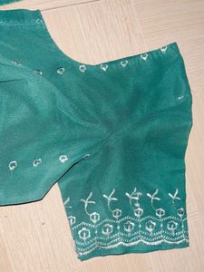 Emerald Green Embroidered Blouse