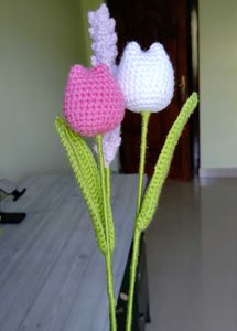 Tulip flowers bouquet crochet