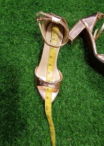Metallic Rose Gold Block Heels