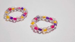 Colorful Beaded Rings - Set of 2