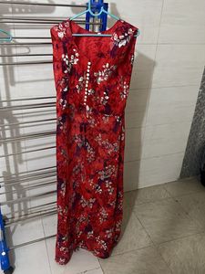 Red Floral Maxi Dress