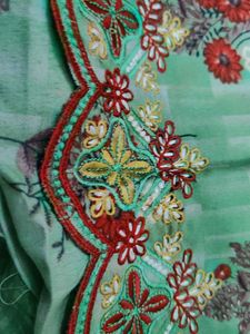 Floral Printed Suit With Embroidery