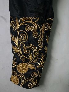 Red &amp; Gold Embroidered Festive Kurta Pant Set