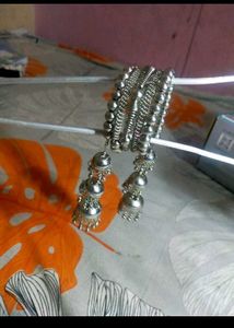 Stylish Silver Bangles (2 Designs)+Matching Jhumke