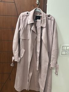 Zara Pink Suede Trench Coat
