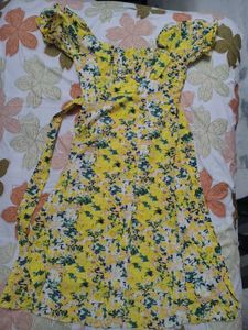 Floral Yellow Midi Dress
