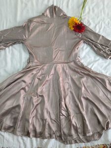 Elegant Satin-Mini Flared Dress