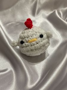 Cute Crochet Chicken Keychain Handmade 🐣