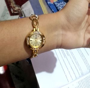 Women's Gold Watch With Stones