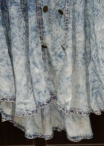 New Unused Cute Mini Denim Dress With Buttons Belt
