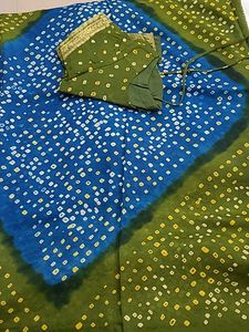 Bandhej Saree With Blouse