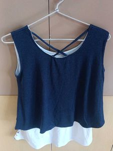 Stylish Navy Blue Music Style Top