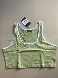 Green & White Tank Top