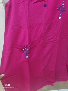 Dark Pink Kurti With Work