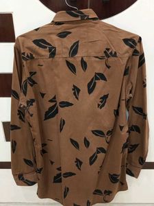 Brown Leaf Print Shirt