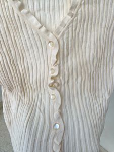 Cute Ruffled Button-Up Top